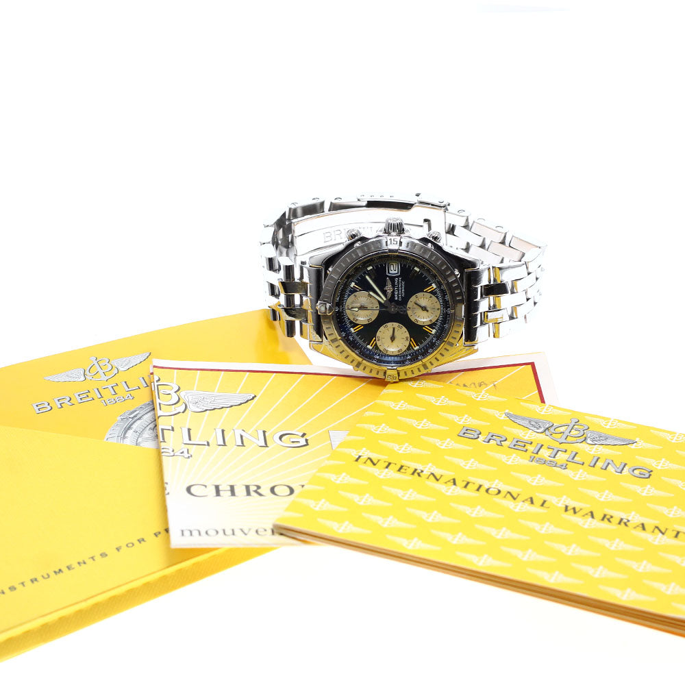 BREITLING Chronomat A13352 Date Navy / Silver Dial Automatic Men's Watch_930844