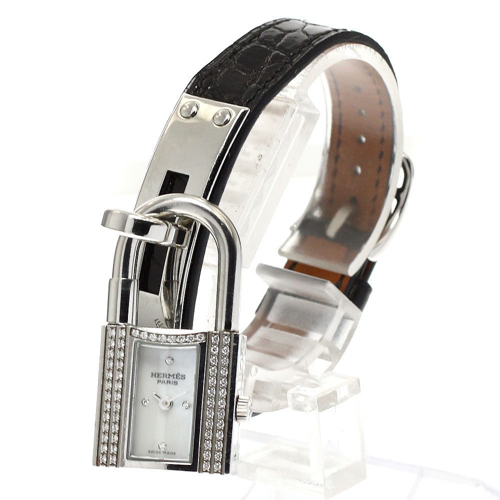 HERMES Kelly watch KE1.230 Diamond Bezel White shell Dial Quartz Ladies Watch_930872