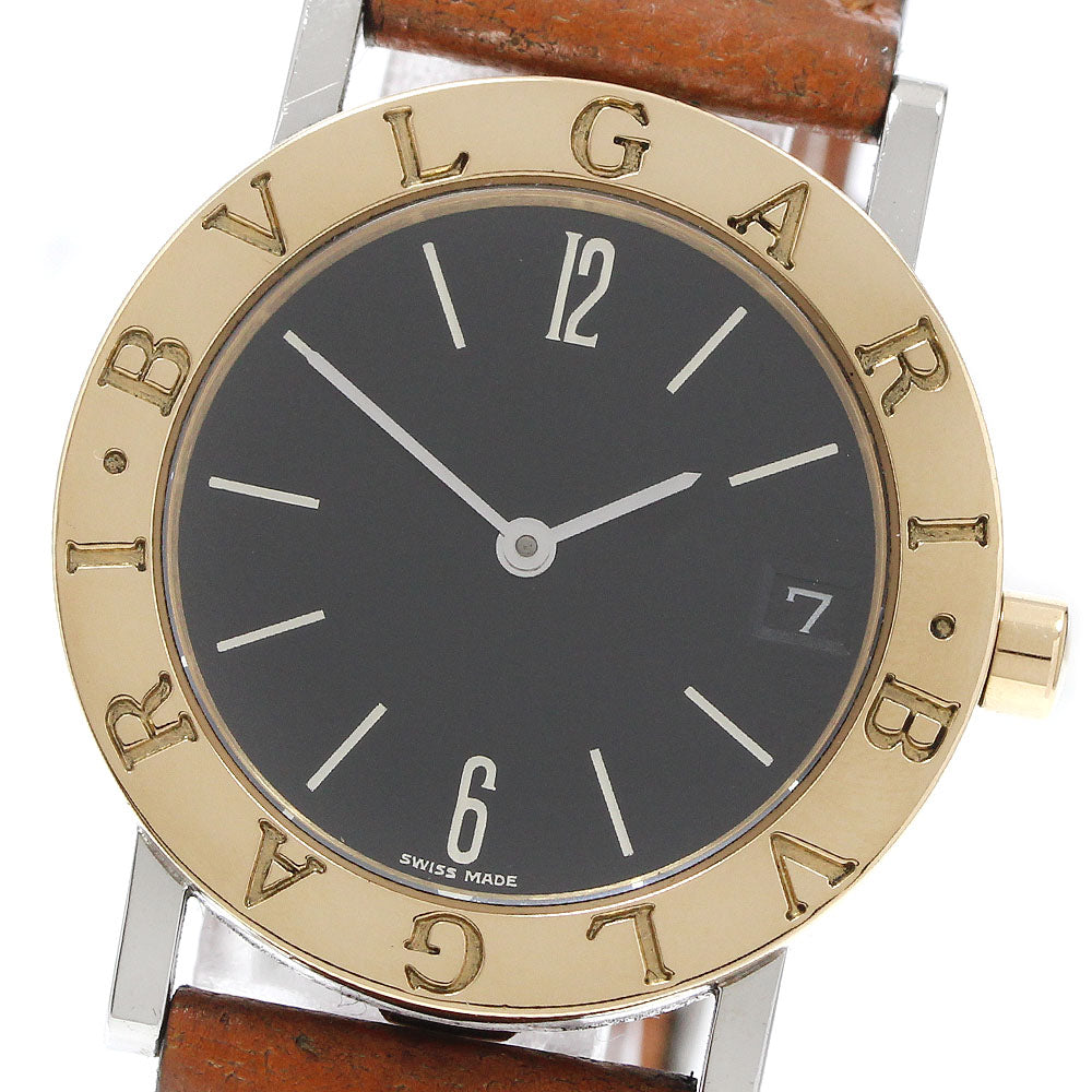 BVLGARI BVLGARIBVLGARI BB30SGLD YG bezel date black Dial Quartz Boy's_930886