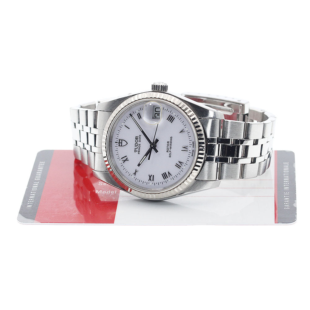 TUDOR Prince Date 74034 WG bezel white Dial Automatic Men's Watch_930983