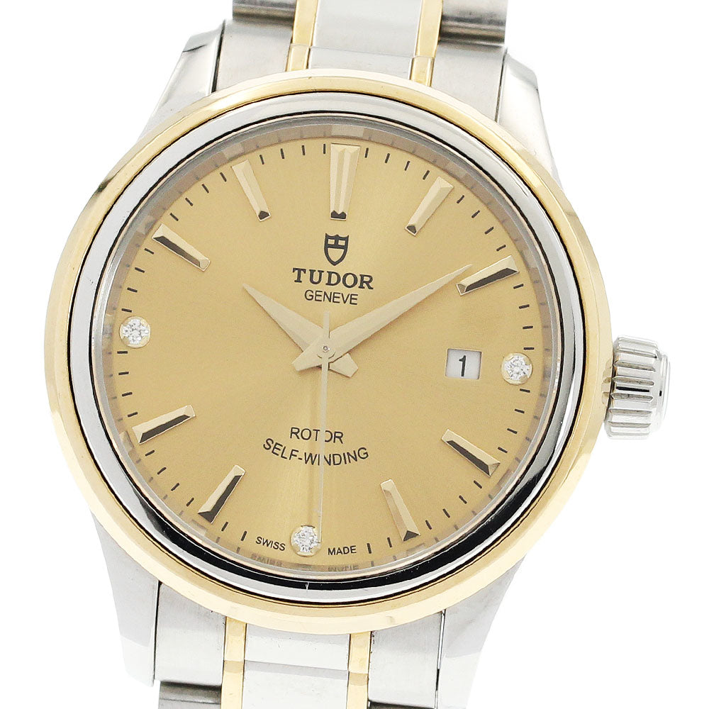 TUDOR style 12103 Date 3P diamond gold Dial Automatic Ladies Watch_931020