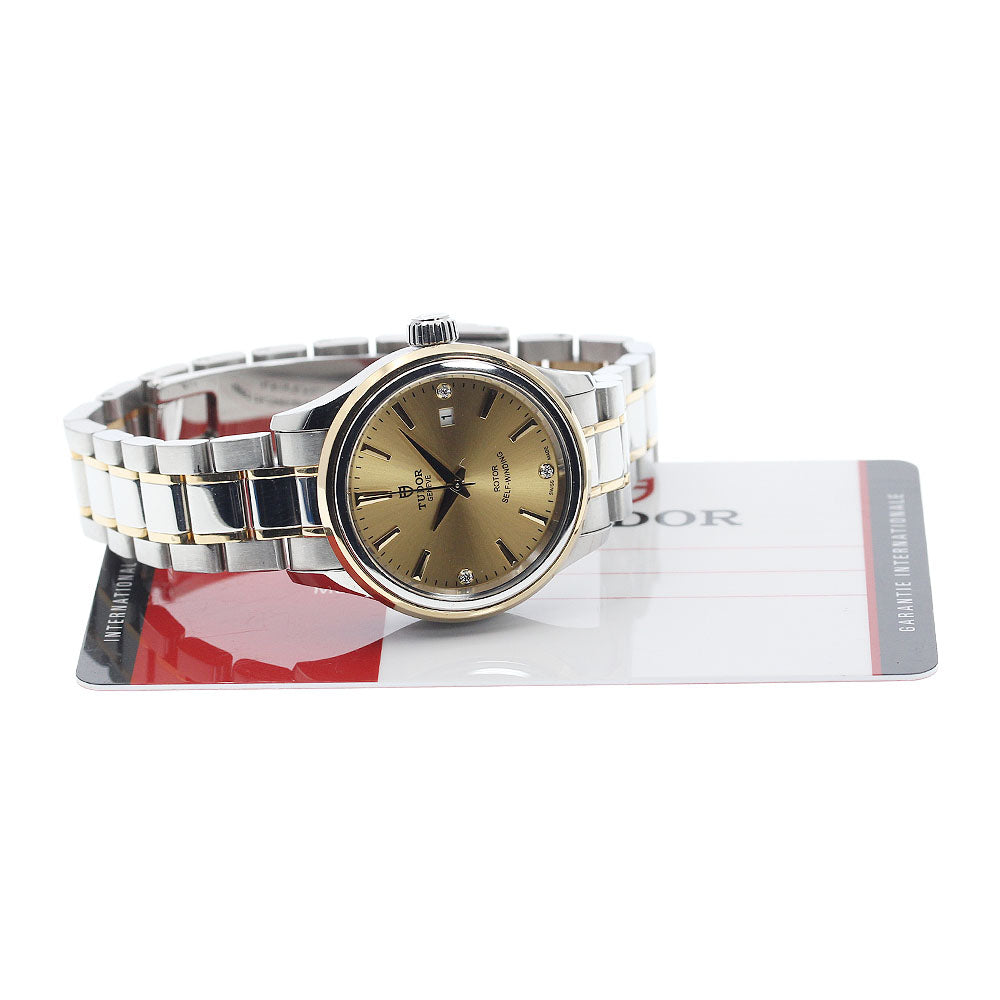 TUDOR style 12103 Date 3P diamond gold Dial Automatic Ladies Watch_931020