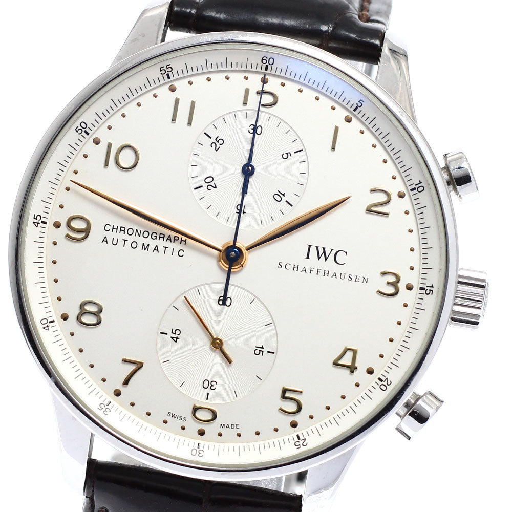 IWC SCHAFFHAUSEN Portugese IW371445 Chronograph Silver Dial Automatic Men's Watch_931039