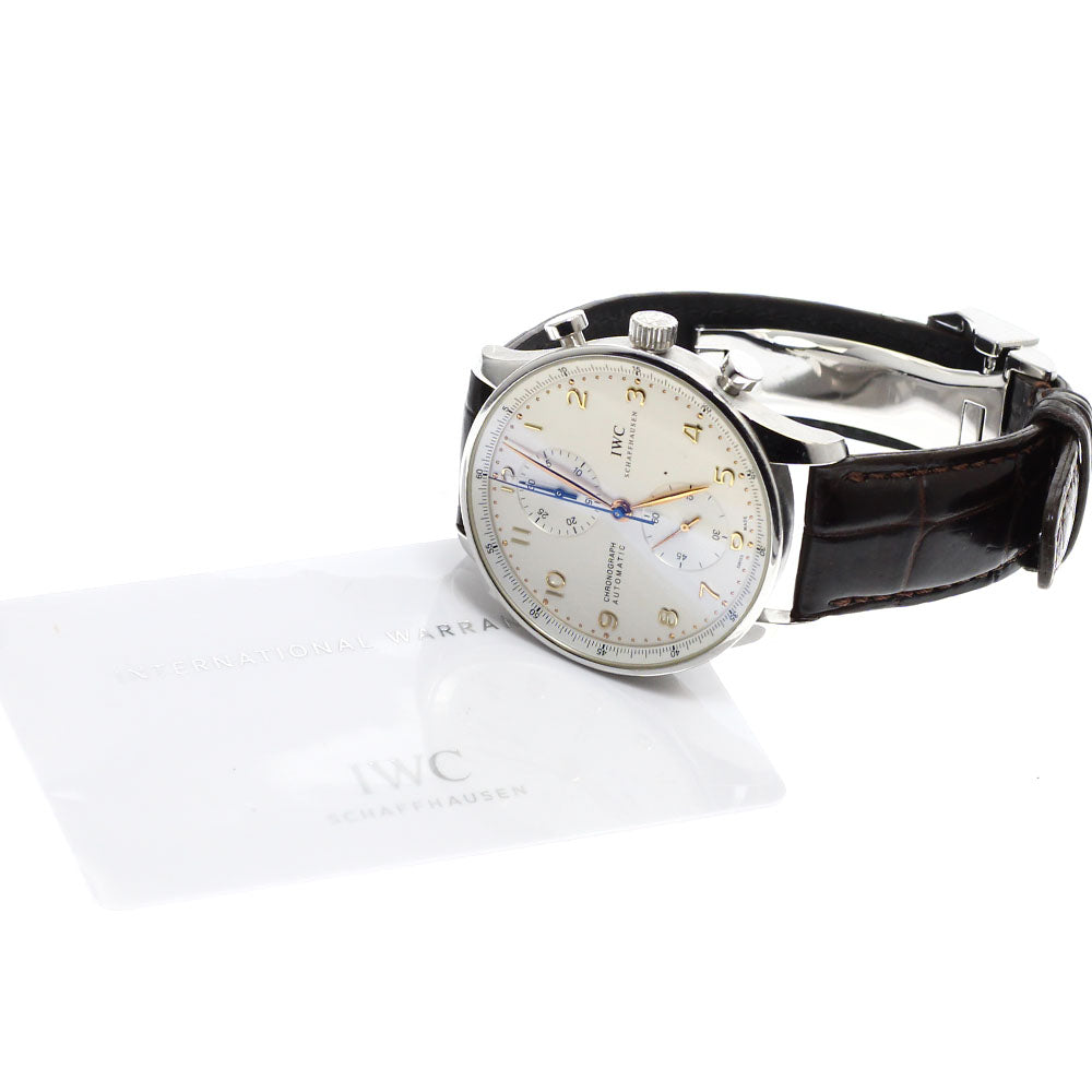 IWC SCHAFFHAUSEN Portugese IW371445 Chronograph Silver Dial Automatic Men's Watch_931039