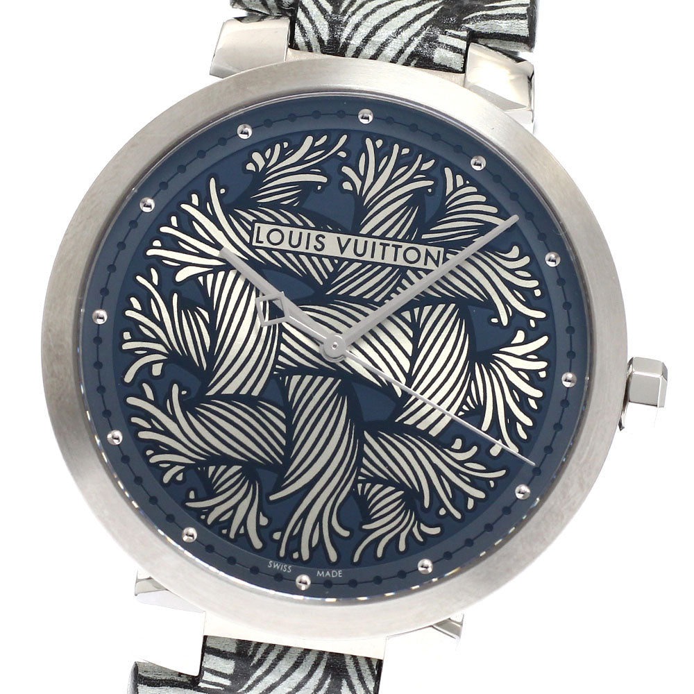 LOUIS VUITTON Tambour Damier Graphite Rope Q1D05 Quartz Men's Watch_931044