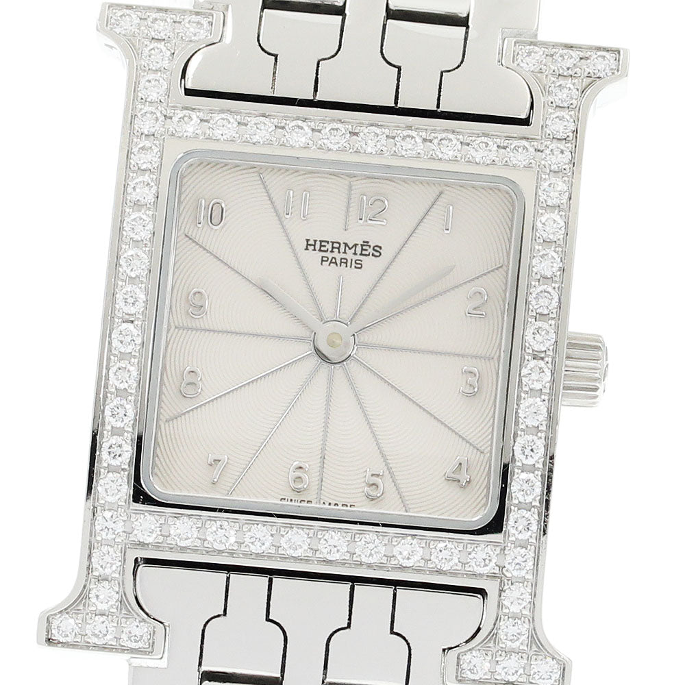HERMES H watch HH1.230 Diamond Bezel Silver Dial Quartz Ladies Watch_931561