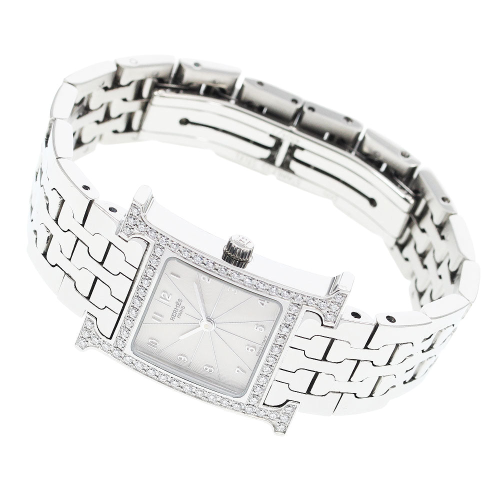 HERMES H watch HH1.230 Diamond Bezel Silver Dial Quartz Ladies Watch_931561