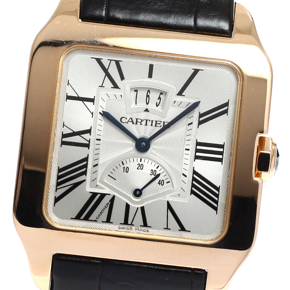 CARTIER Santos-Dumont XL W2020067 K18PG power reserve Silver Dial Hand Winding Men's Watch_931653