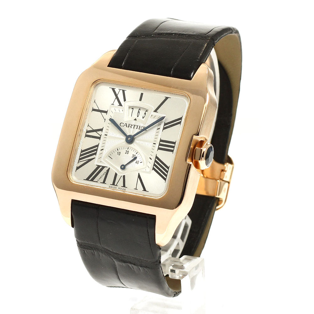 CARTIER Santos-Dumont XL W2020067 K18PG power reserve Silver Dial Hand Winding Men's Watch_931653