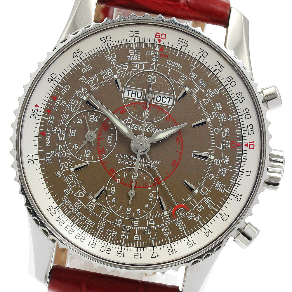 BREITLING Montbrillanda Datra A21330 Triple calendar chronograph Brown Dial Automatic Men's Watch_931660