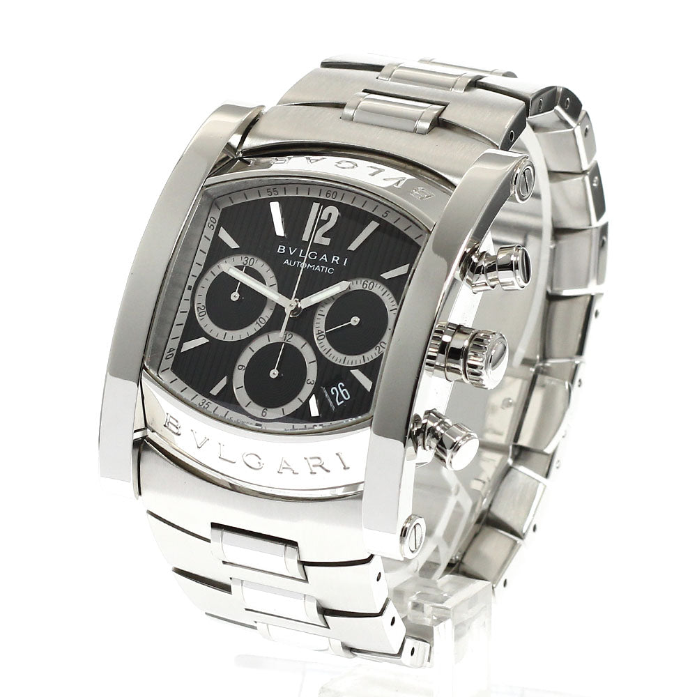 BVLGARI Assioma AA48SCH Chronograph Date Black Dial Automatic Men's Watch_931680