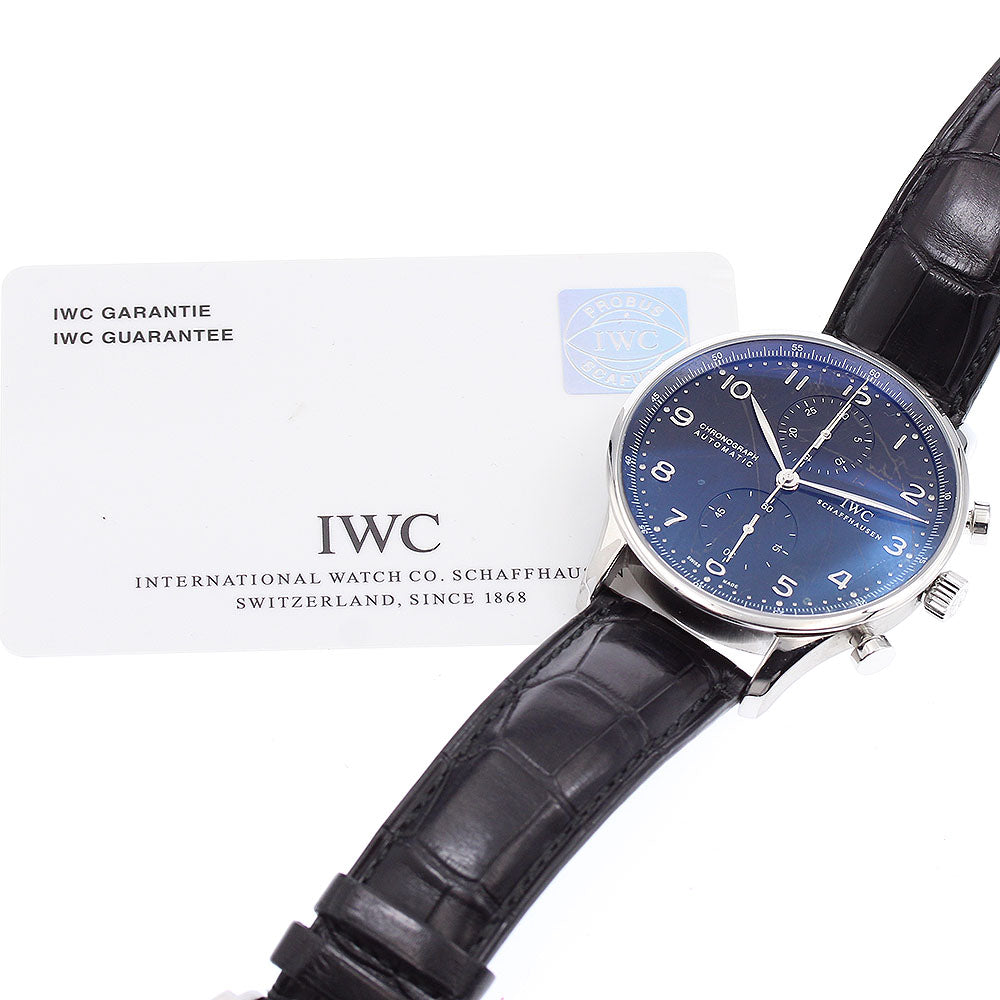 IWC SCHAFFHAUSEN Portugese IW371447 Chronograph black Dial Automatic Men's Watch_931688