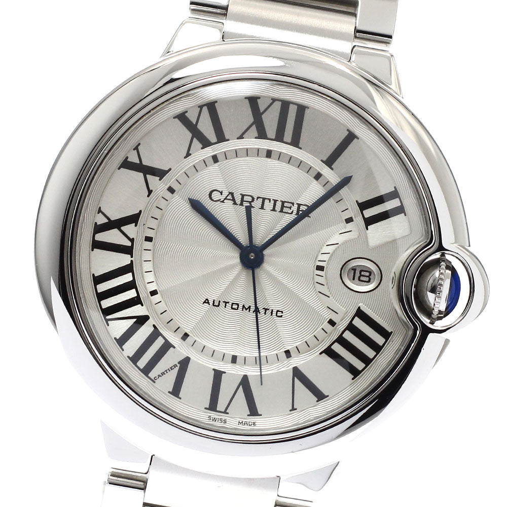 CARTIER Baron Blue LM W69012Z4 Date Silver Dial Automatic Men's Watch_931728