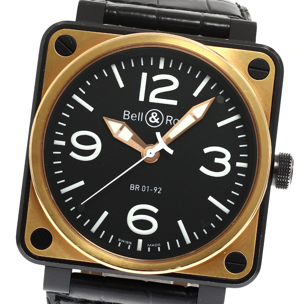 Bell＆Ross Aviation BR01-92PGC-H 18K Pink Gold black Dial Automatic Men's Watch_931751