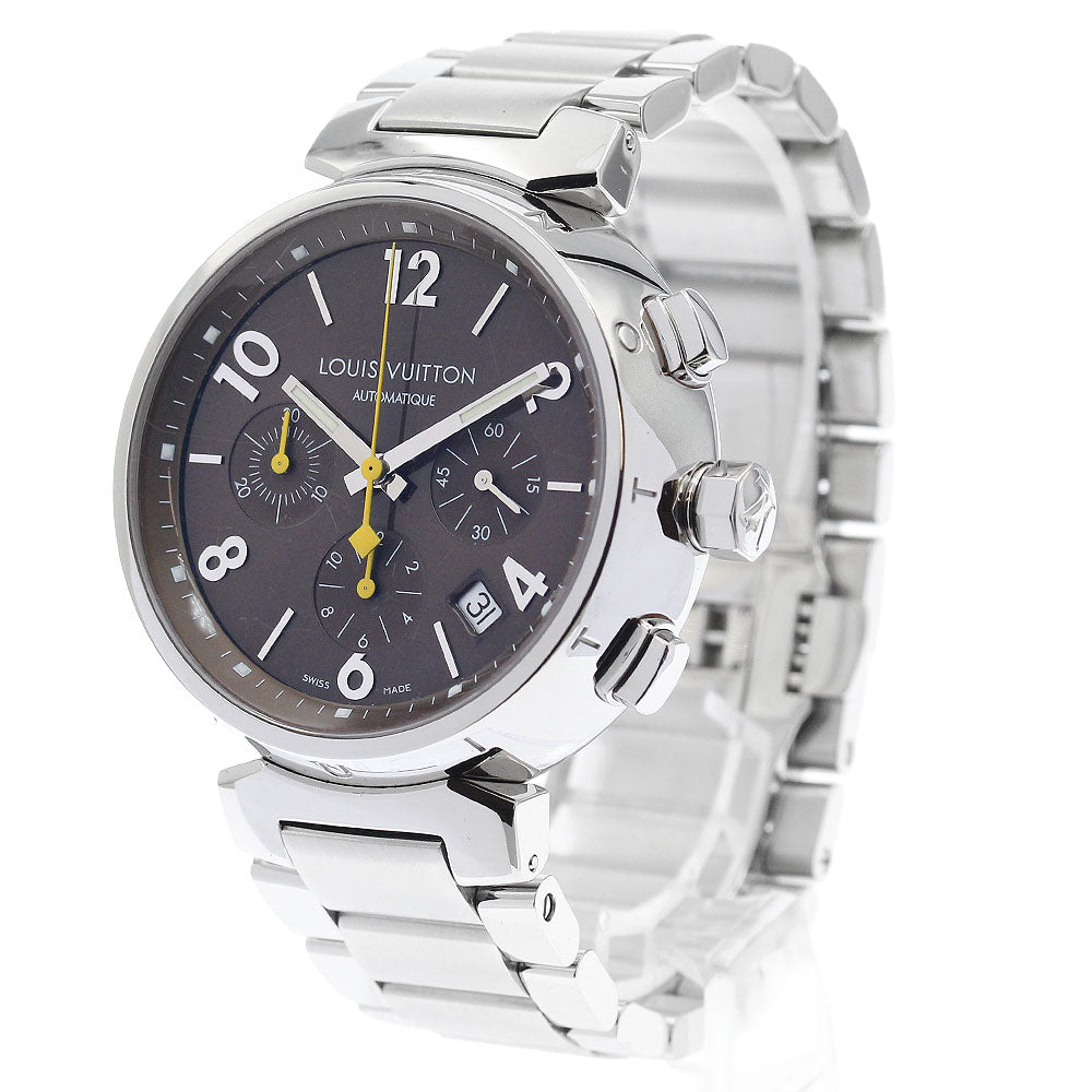LOUIS VUITTON Tambour Q1121 Date Chronograph Brown Dial Automatic Men's_931753