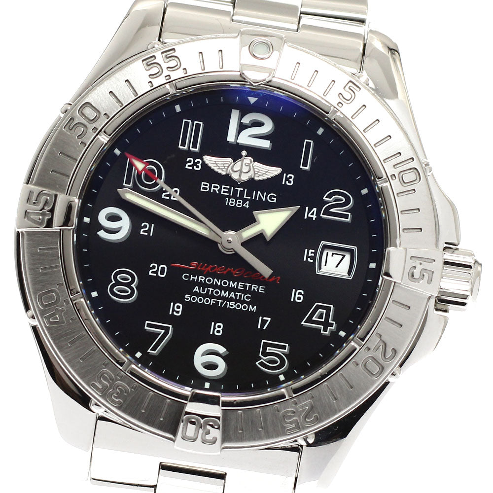 BREITLING Super Ocean A17360 Date Black Dial Automatic Men's Watch_931790