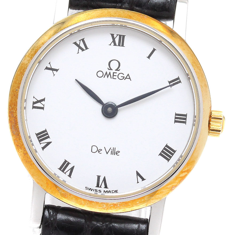 OMEGA De Ville 7460.23.01 K18YGBezel white Dial Quartz Ladies Watch_931944