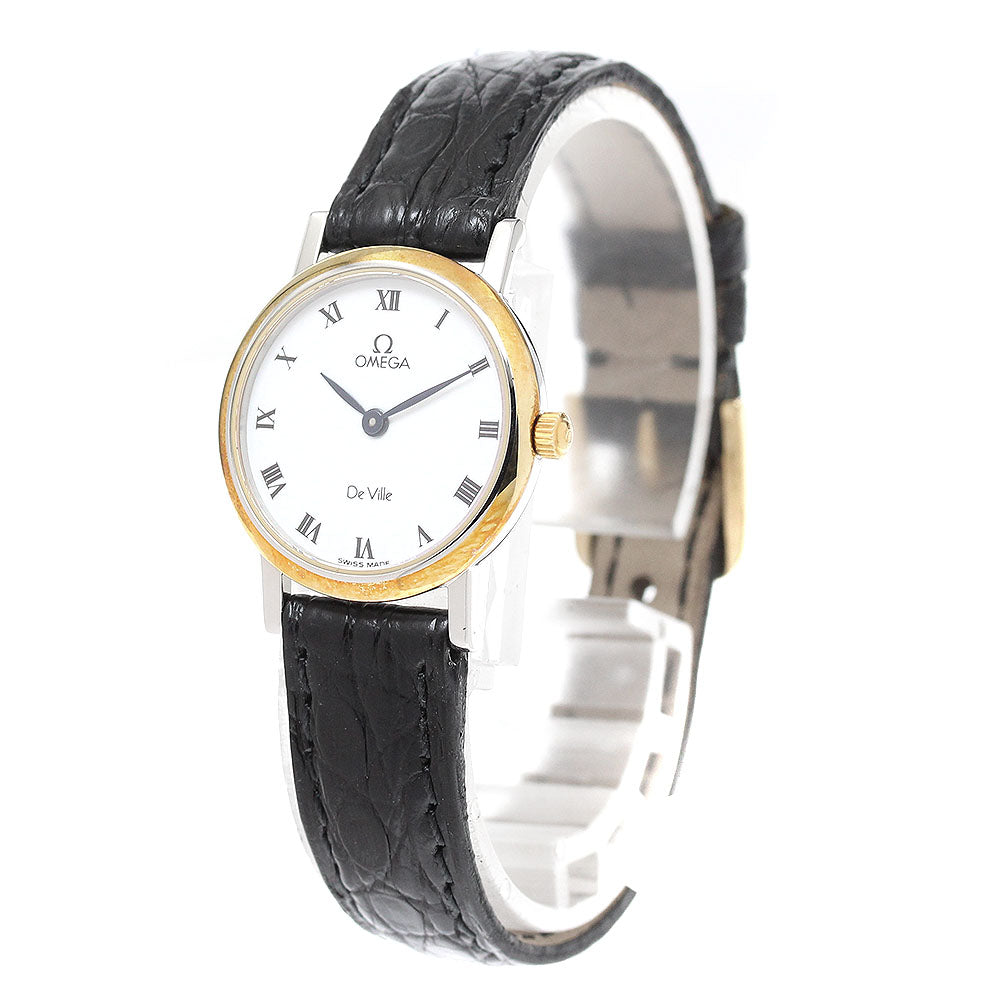 OMEGA De Ville 7460.23.01 K18YGBezel white Dial Quartz Ladies Watch_931944