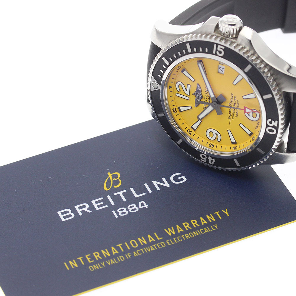 BREITLING Super Ocean 42 A17366 Date yellow Dial Automatic Men's Watch_931993