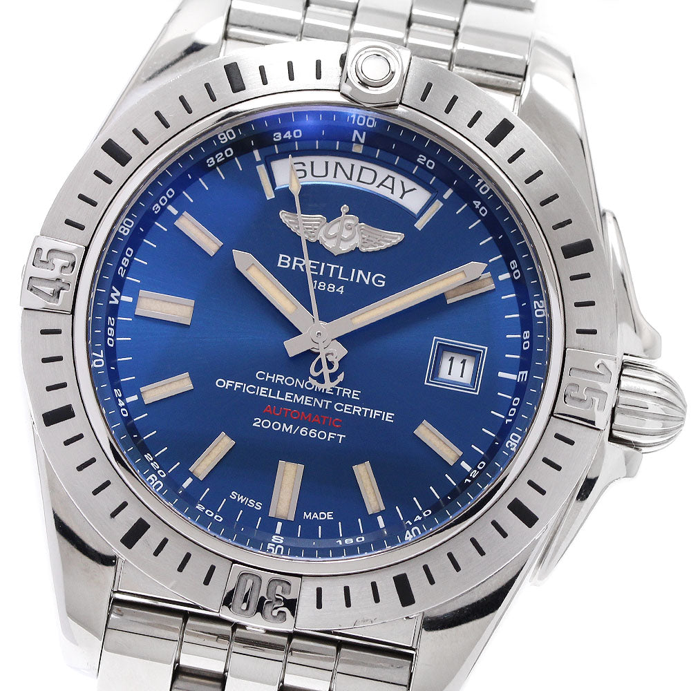 BREITLING Galactic 44 A45320 Day date blue Dial Automatic Men's Watch_932003