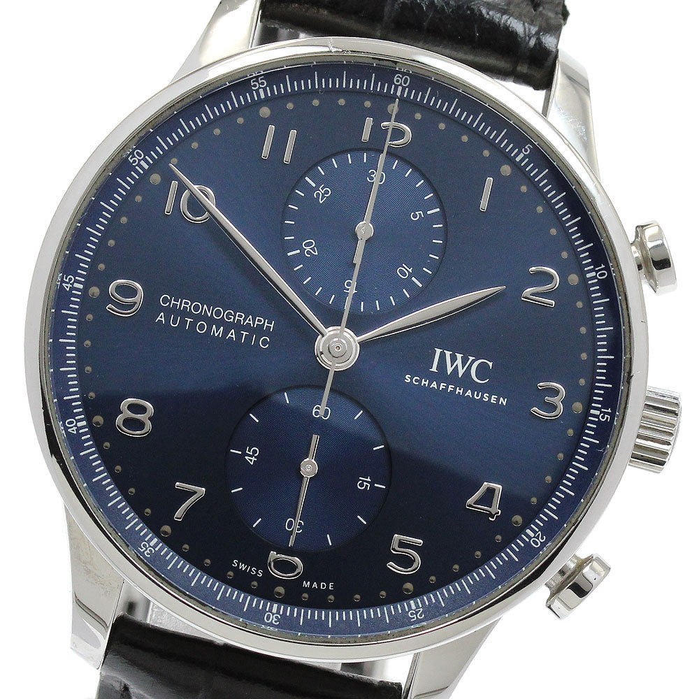 IWC SCHAFFHAUSEN Portugese IW371606 Chronograph Navy Dial Automatic Men's Watch_932011