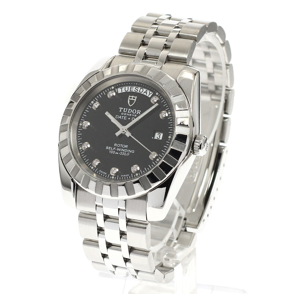 TUDOR Classic Date Day 23010 10P diamond black Dial Automatic Men's Watch_932016