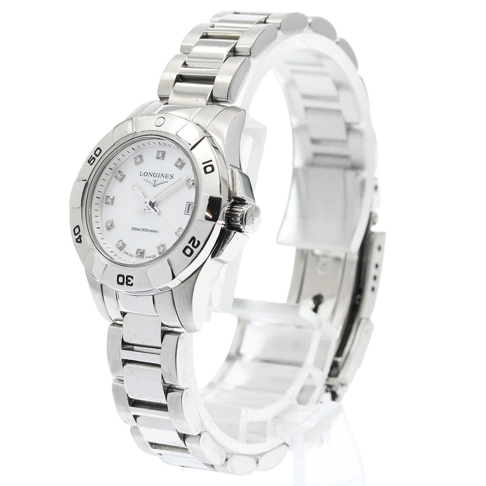 LONGINES Hydro Conquest L3.198.4 11P diamond White shell Dial Quartz Ladies Watch_932138