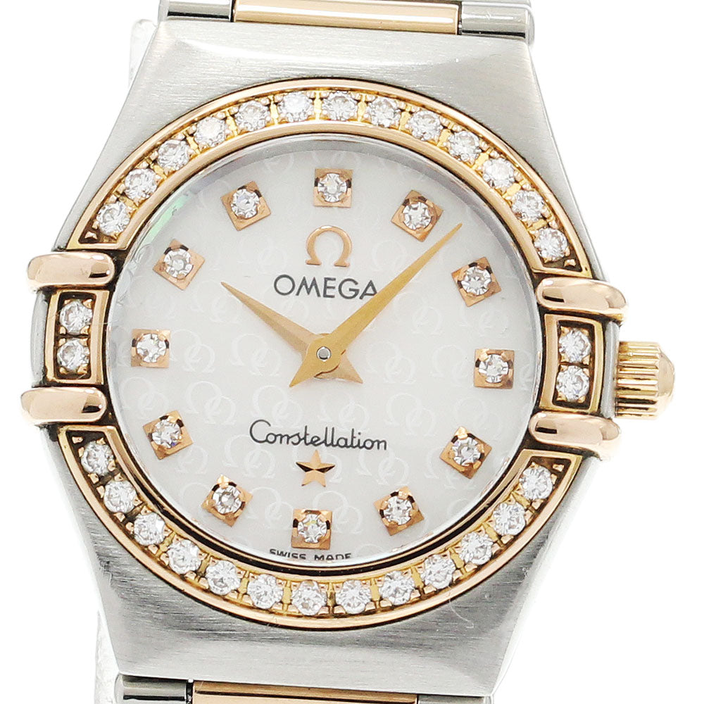 OMEGA Constellation 1360.75 Diamond Bezel 12P Diamond White shell Dial Quartz Ladies Watch_932141