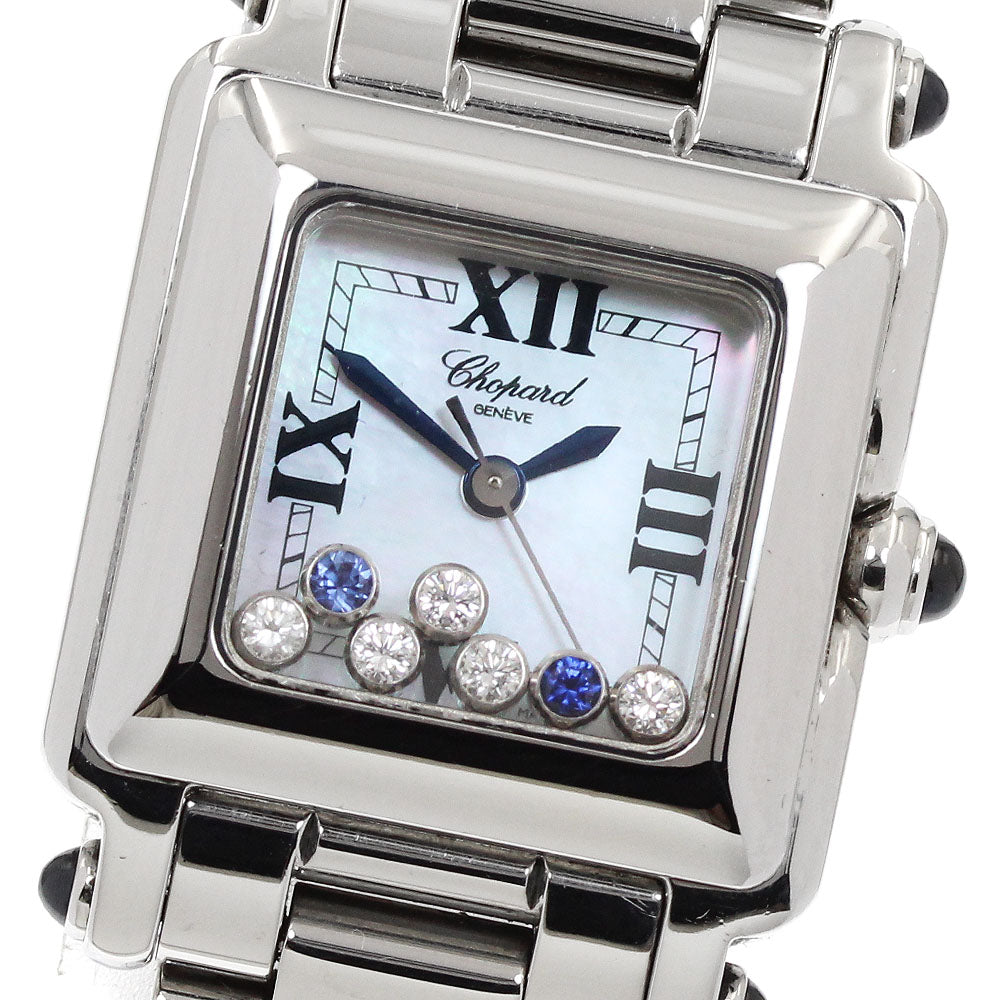 Chopard Happy sports 27/8893-23 5P diamonds 2P blue sapphires White shell Dial Quartz Ladies Watch_932181