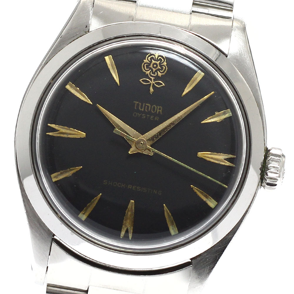 TUDOR Oyster 7934 Big rose Vintage Black Dial Hand Winding Men's Watch_932197