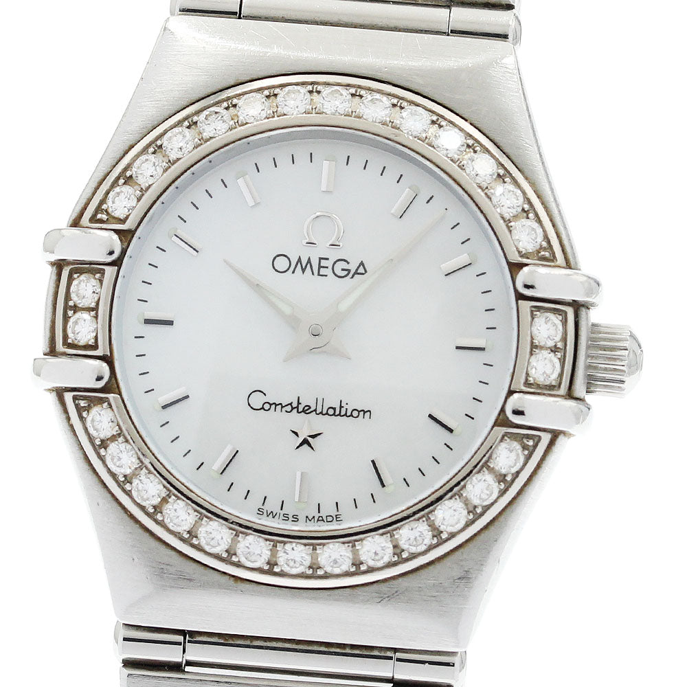 OMEGA Constellation 1466.71 Diamond Bezel White shell Dial Quartz Ladies Watch_932202