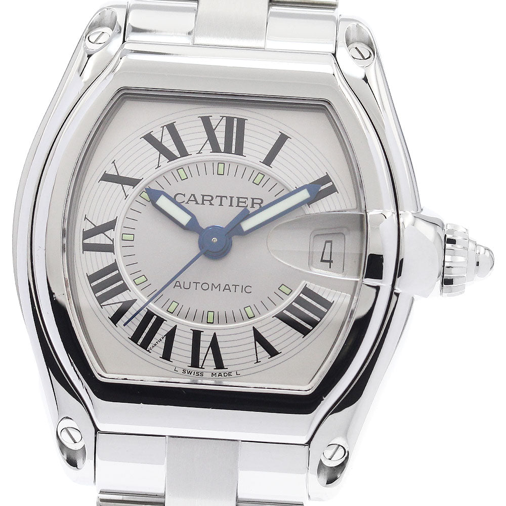 CARTIER Roadster LM W62000V3 Date Silver Dial Automatic Men's Watch_932213