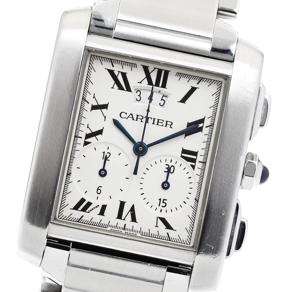 CARTIER Tank francais W51024Q3 Chrono reflex beige Dial Quartz Men's_932229