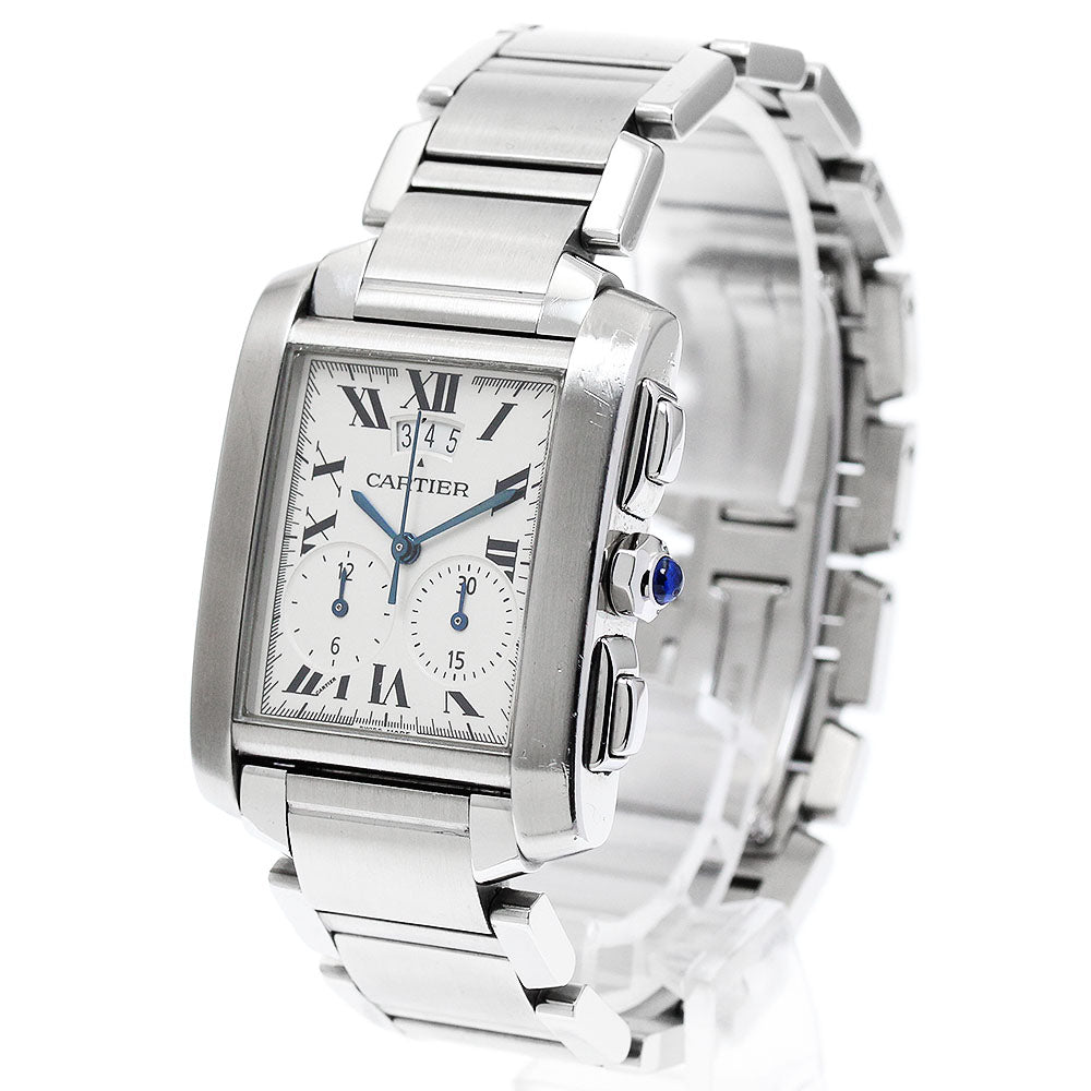 CARTIER Tank francais W51024Q3 Chrono reflex beige Dial Quartz Men's_932229