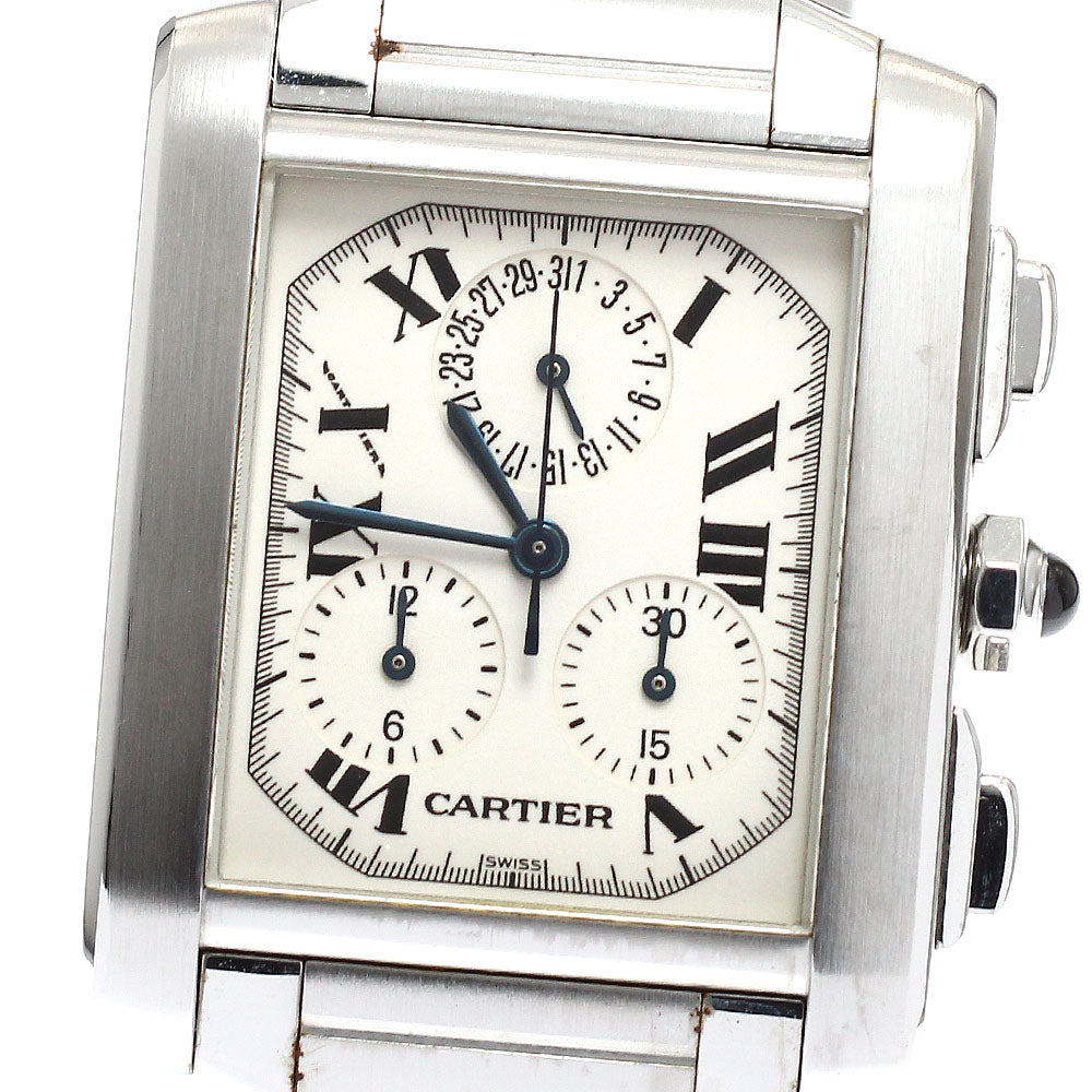 CARTIER Tank Française XL Chrono Reflex W51001Q3 Quartz Men's Watch_932233