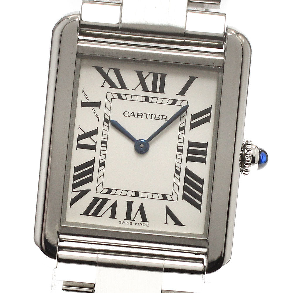 CARTIER Tank solo SM W5200013 Silver Dial Quartz Ladies Watch_932270