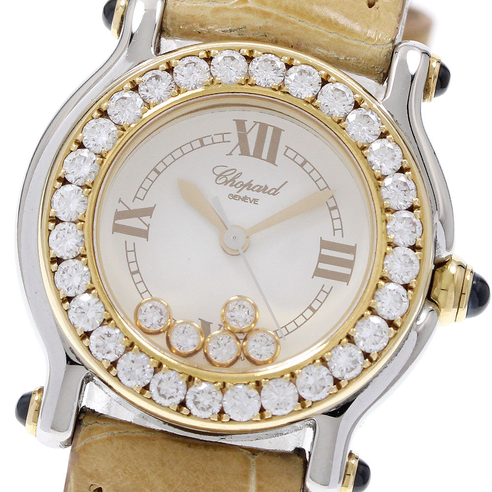 Chopard Happy sports 27/8246-23/11 YG diamond bezel 5P diamond white Dial Quartz Ladies Watch_932287