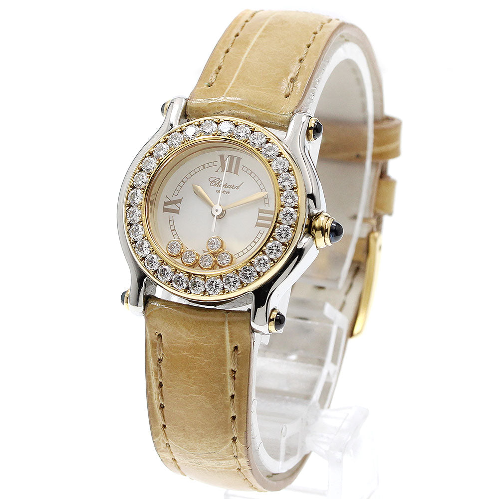 Chopard Happy sports 27/8246-23/11 YG diamond bezel 5P diamond white Dial Quartz Ladies Watch_932287