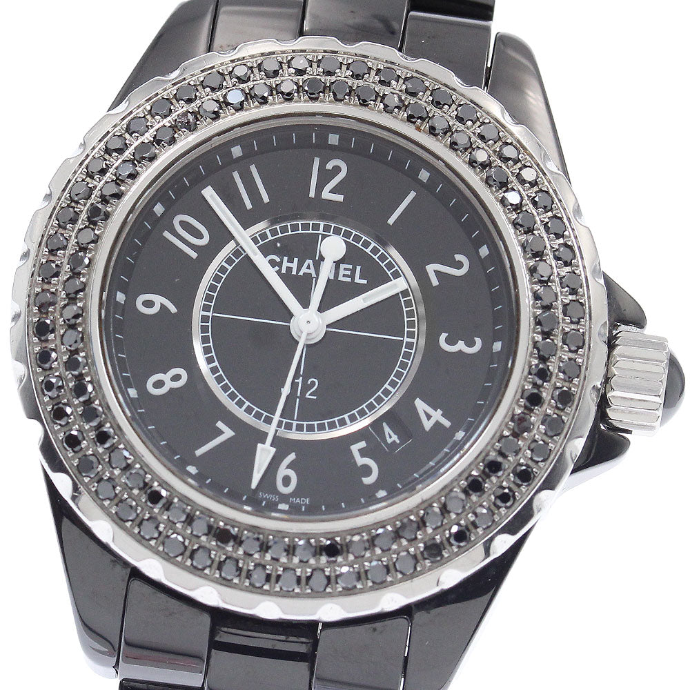 CHANEL J12 H0682 Black ceramic after-diamond bezel black Dial Quartz Ladies Watch_932292
