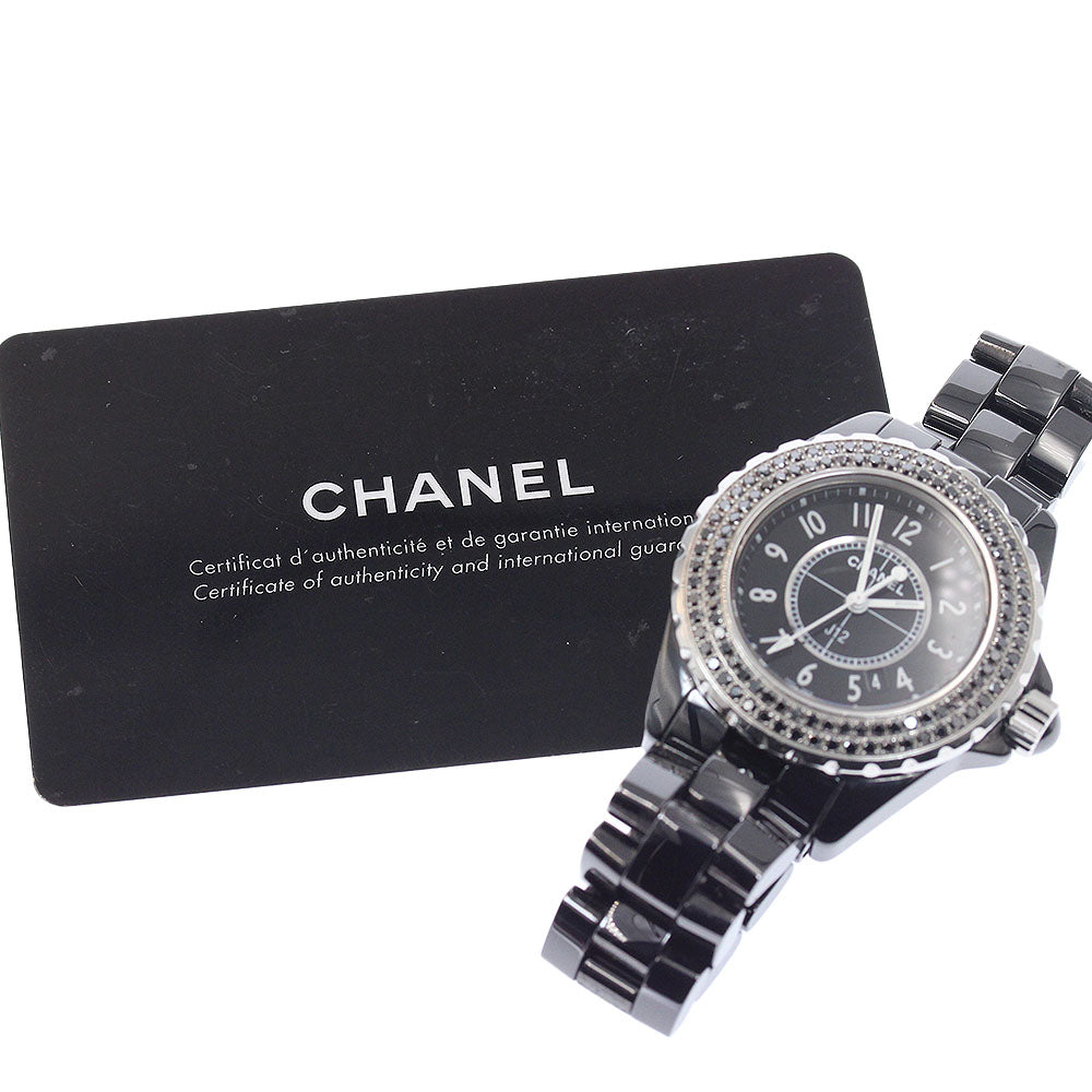 CHANEL J12 H0682 Black ceramic after-diamond bezel black Dial Quartz Ladies Watch_932292