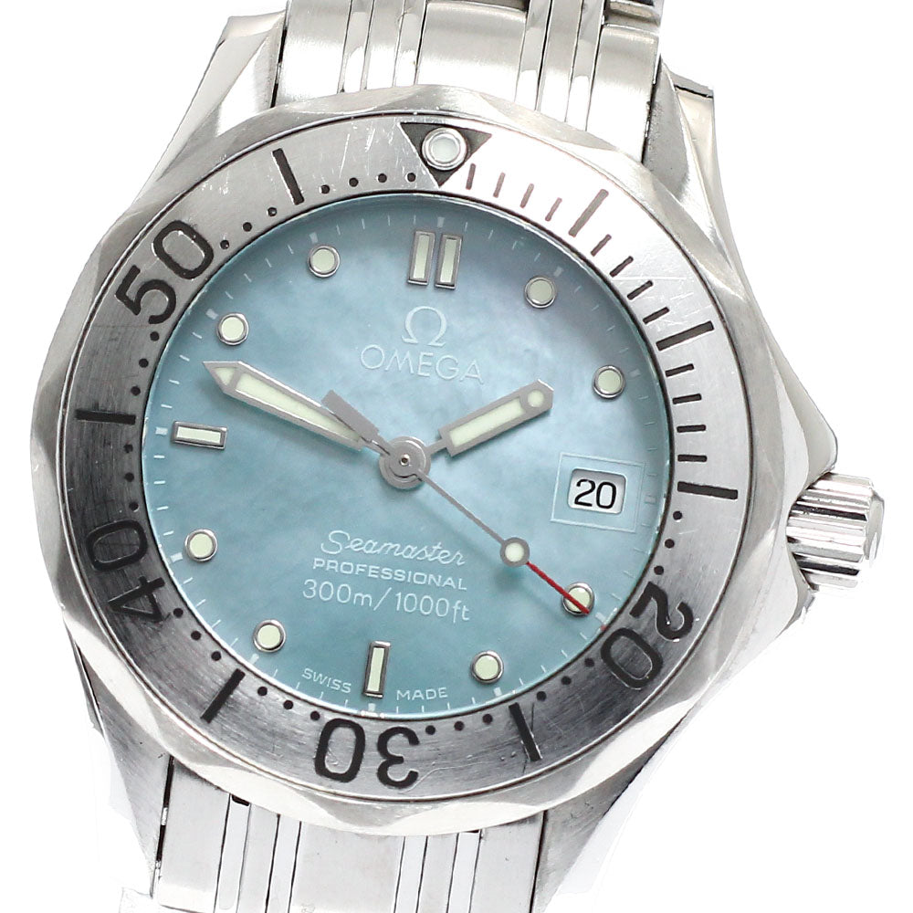 OMEGA Seamaster300 2085.71 Date Blue shell Dial Quartz Ladies Watch_932385