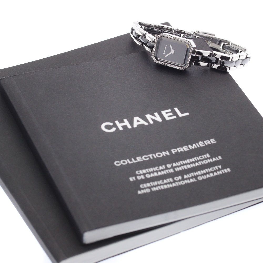 CHANEL Premiere H2163 Diamond Bezel black Dial Quartz Ladies Watch_932386