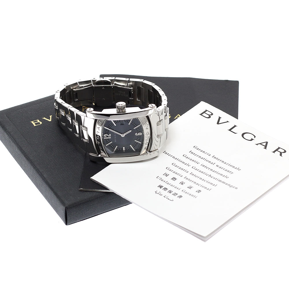 BVLGARI Assioma AA39S Date Dark gray Dial Quartz Boy's Watch_932395