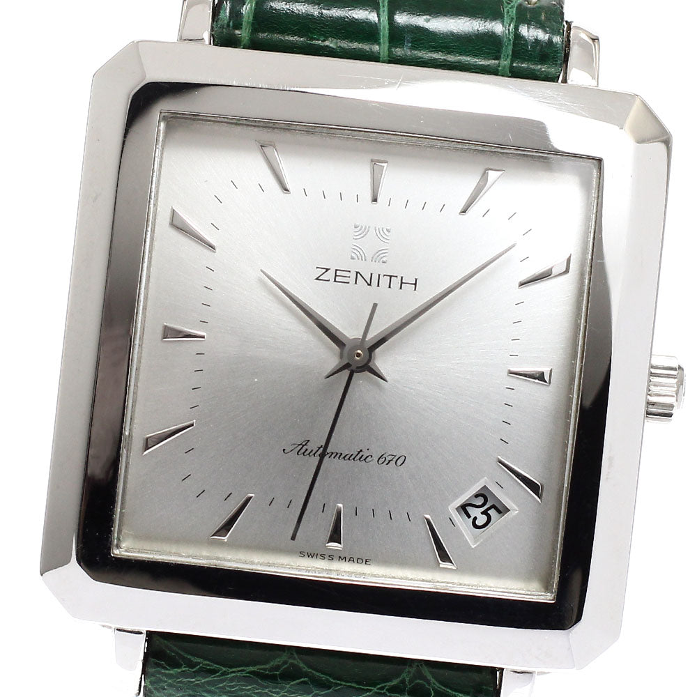 ZENITH elite 90/01.0100.670 Square Date Silver Dial Automatic Men's Watch_932413