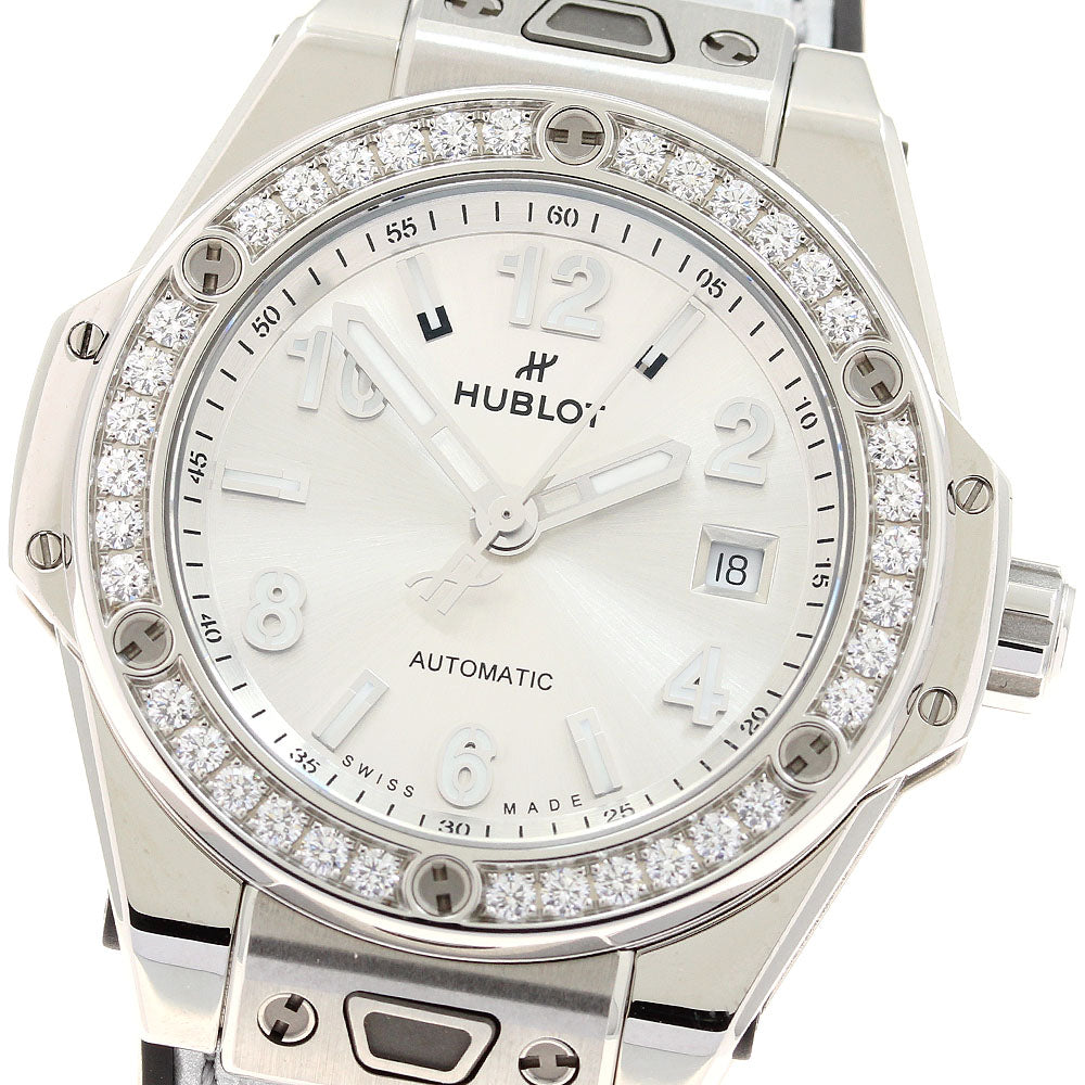 HUBLOT Big Bang One Click Monochrome Japan Exclusive 485.SX.4310.LR.1204.JPN Diamond Bezel Silver Dial Automatic Ladies Watch_932476