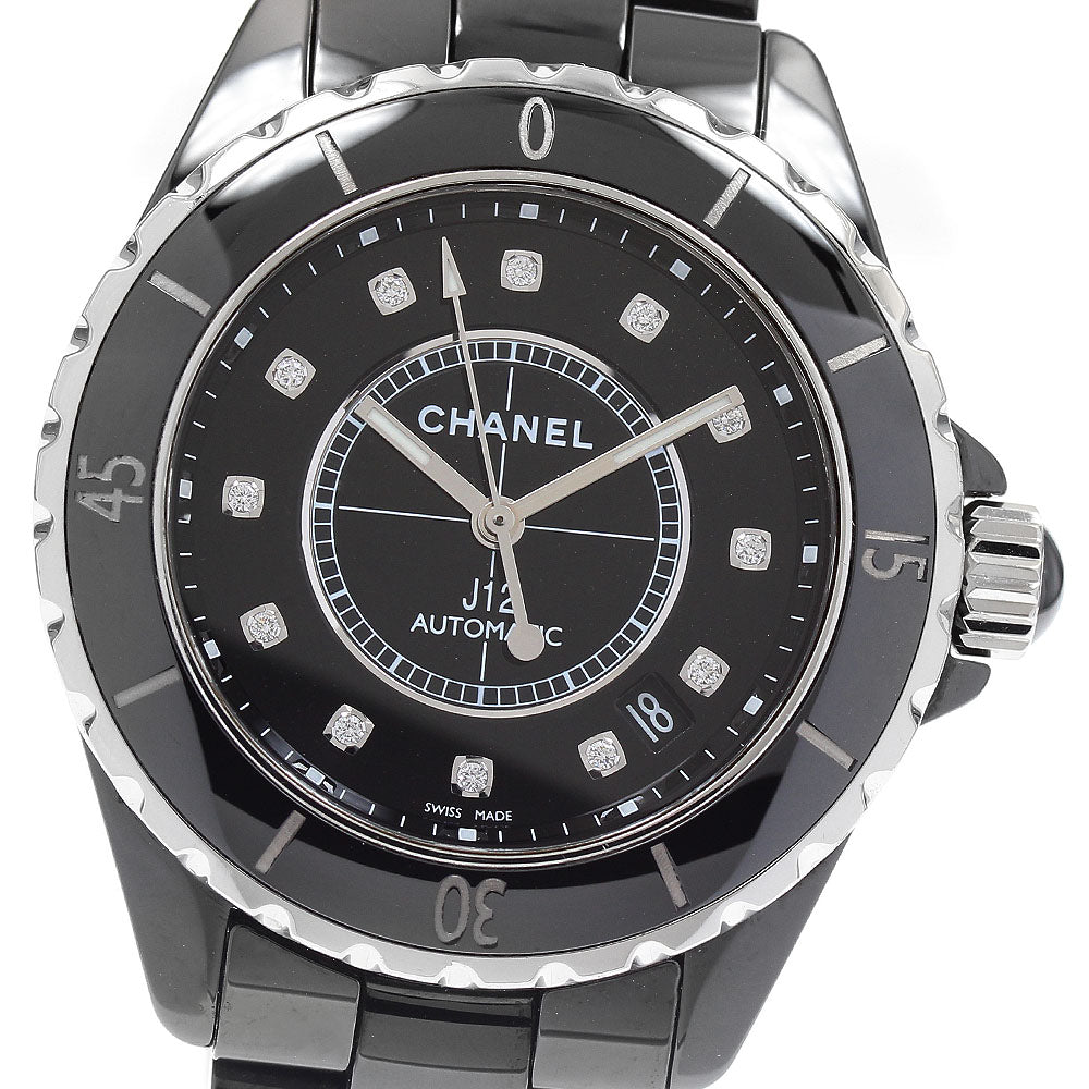 CHANEL J12 38mm H1626 Black ceramic 12P diamond Automatic Men's_932590