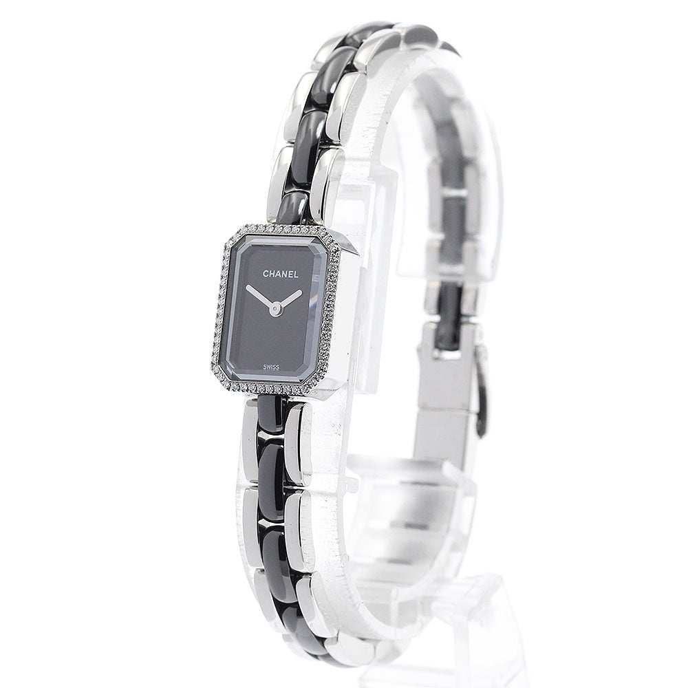 CHANEL Premiere H2163 Diamond Bezel black Dial Quartz Ladies Watch_932591