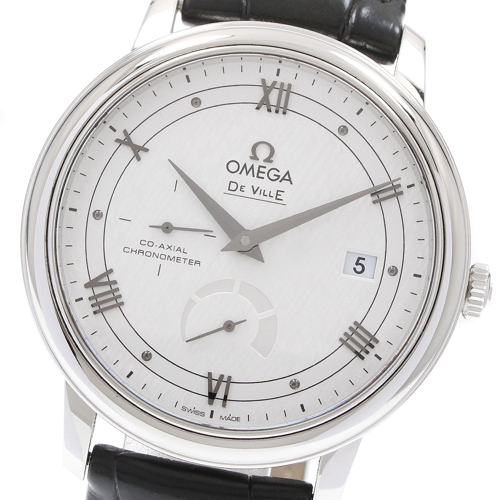 OMEGA De Ville Prestige 434.13.40.21.02.004 Date power reserve Silver Dial Automatic Men's Watch_932617