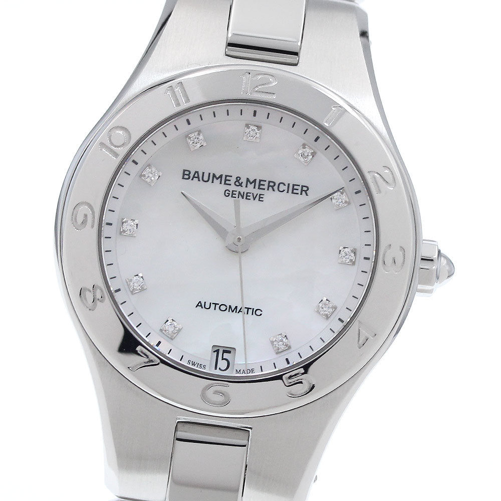 Baume & Mercier Linea MOA10074 Date 11P diamond White shell Dial Automatic Ladies Watch_932631