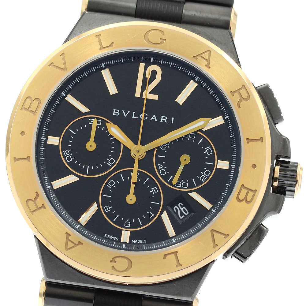 BVLGARI Diagono Ultra Nero DG42BSPGCH K18YG Bezel Chronograph black Dial Automatic Men's Watch_932649